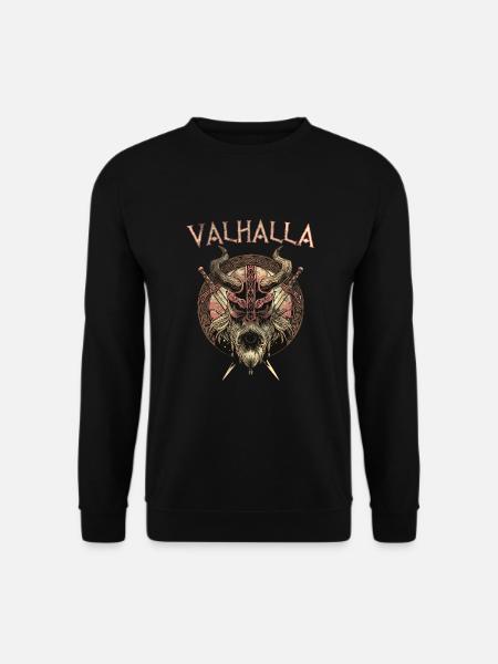 Wikinger Viking Valhalla Odin Thor Nordmann Skal - Unisex Pullover - Schwarz