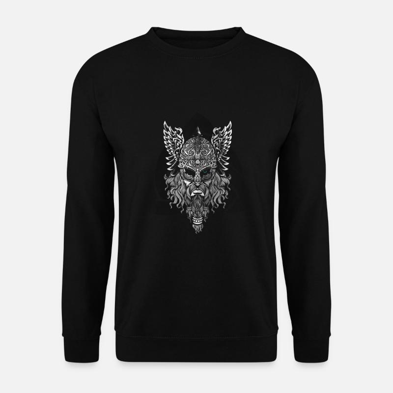 Wikinger Viking Valhalla Odin Thor Nordmann Skal - Unisex Pullover - Schwarz