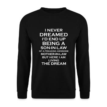 Je n'ai jamais rêvé de cadeaux de gendre de mère à La - Sweat-shirt Unisexe - noir - Devant - Alina (178cm) & Michal (187cm)