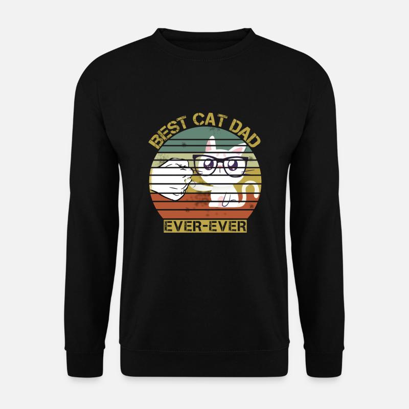 Vintage Best Cat Dad Ever Shirt - Unisex Sweatshirt - black