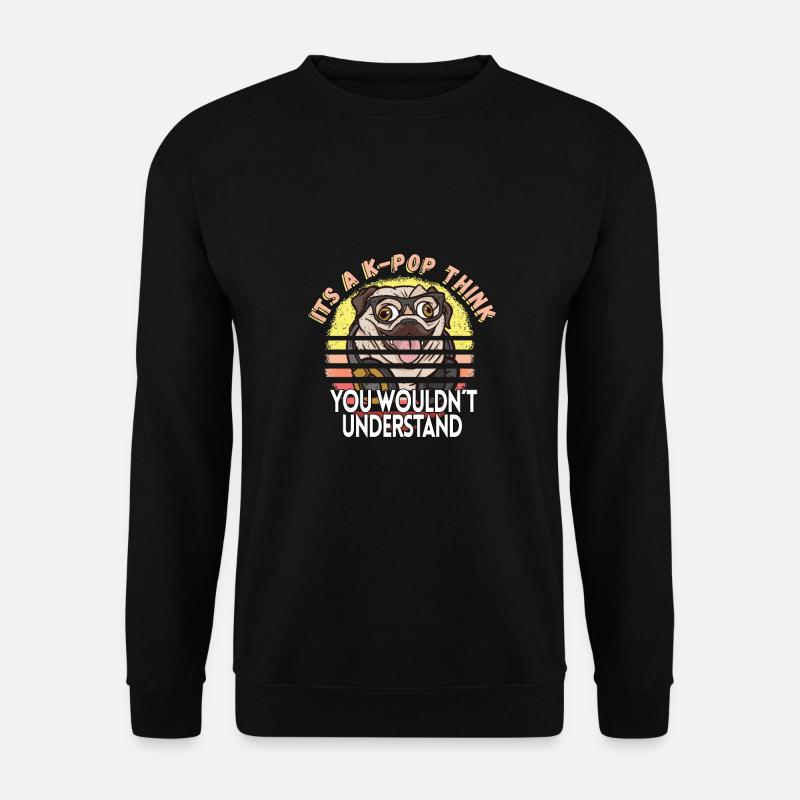 Retro Hund K-pop Fan Girl Bias lover - Unisex Pullover - Schwarz
