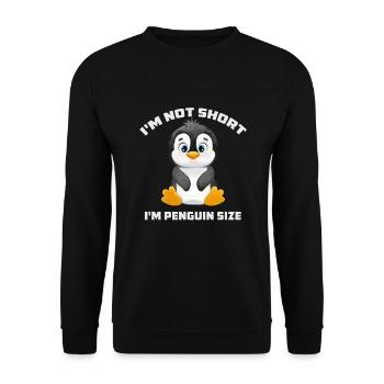 Je ne suis pas court, je suis pingouin taille mignon amant pingouin - Sweat-shirt Unisexe - noir - Devant - Alina (178cm) & Michal (187cm)