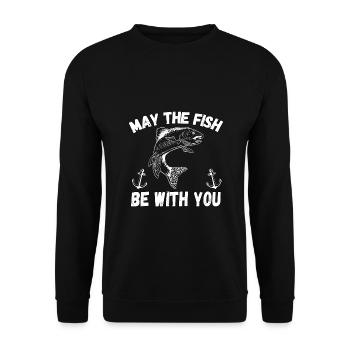 May The Fish Be With You - Unisex Sweatshirt - black - Front - Alina (178cm) & Michal (187cm)
