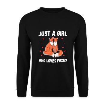 Just A Girl Who Loves Foxes - Unisex Sweatshirt - black - Front - Alina (178cm) & Michal (187cm)