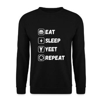 Eat Sleep Yeet Repeat - Unisex Sweatshirt - black - Front - Alina (178cm) & Michal (187cm)