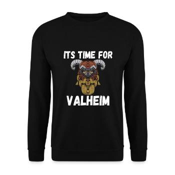 Its Time For Valheim Viking - Unisex Sweatshirt - black - Front - Alina (178cm) & Michal (187cm)