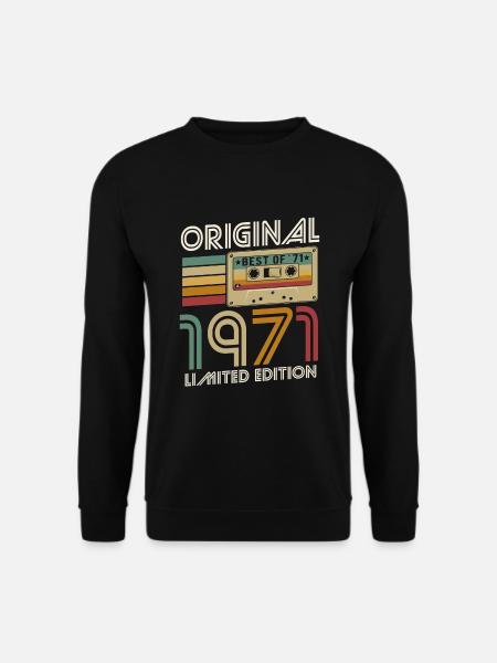 1971 Vintage Jahrgang Geburtstag Retro Geschenk - Unisex Pullover - Schwarz