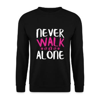 NEVER WALK ALONE | Chiens Proverbes Empreinte patte - Sweat-shirt Unisexe - noir - Devant - Alina (178cm) & Michal (187cm)