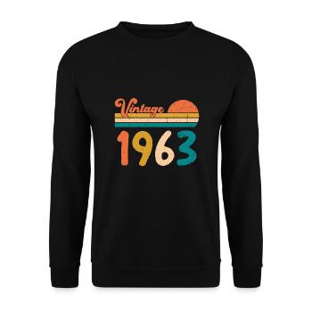 Cadeaux d'anniversaire Vintage 1963 en édition limitée - Sweat-shirt Unisexe - noir - Devant - Alina (178cm) & Michal (187cm)