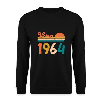 Cadeaux d'anniversaire Vintage 1964 en édition limitée - Sweat-shirt Unisexe - noir - Devant - Alina (178cm) & Michal (187cm)