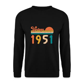 Vintage 1951 Limited Edition Birthday gifts - Unisex Sweatshirt - black - Front - Alina (178cm) & Michal (187cm)