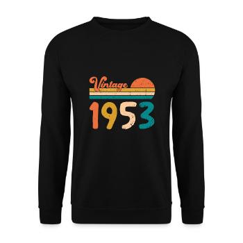 Cadeaux d'anniversaire Vintage 1953 en édition limitée - Sweat-shirt Unisexe - noir - Devant - Alina (178cm) & Michal (187cm)