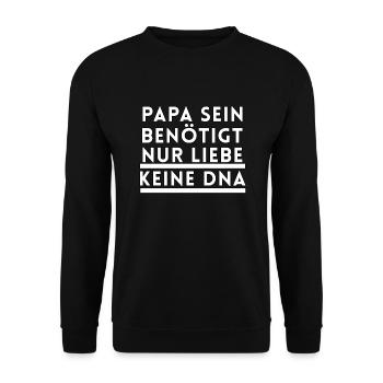 Lustige Bonus Papa Sprüche Stiefpapa Stiefvater - Unisex Pullover - Schwarz - Vorne - Alina (178cm) & Michal (187cm)