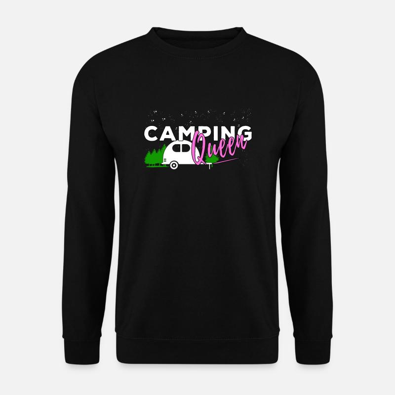 Lustige Camping Sprüche Camping Queen Outdoor - Unisex Pullover - Schwarz