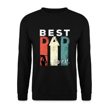 Best Dad Ever Retro Best Dad Expectant Dad - Unisex Sweatshirt - black - Front - Alina (178cm) & Michal (187cm)