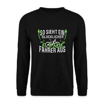 Lustige E Bike Sprüche Radsport Fahrradfahrer - Unisex Pullover - Schwarz - Vorne - Alina (178cm) & Michal (187cm)