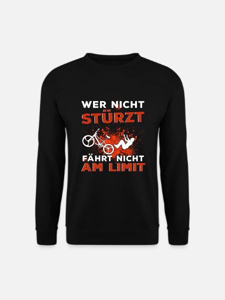 Lustige Fahrrad Sprüche Radsport Fahrradfahrer MTB - Unisex Pullover - Schwarz