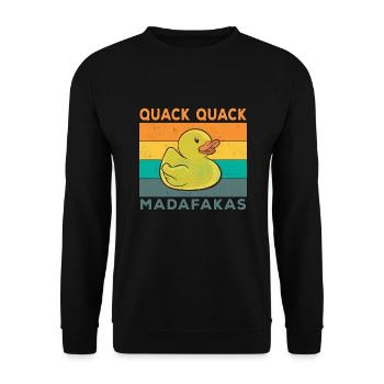 Funny Duck Sayings Rubber Duck Quack Quack Ducks - Unisex Sweatshirt - black - Front - Alina (178cm) & Michal (187cm)