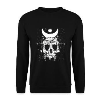 Occult Goth Grunge Gothic Punk Metal - Unisex Sweatshirt - black - Front - Alina (178cm) & Michal (187cm)