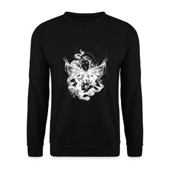 Occult Goth Gothic Punk Grunge - Unisex Sweatshirt - black - Front - Alina (178cm) & Michal (187cm)