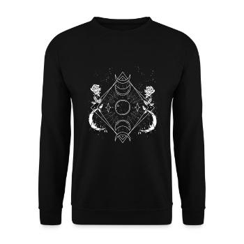 Occult Goth Gothic Punk Grunge - Unisex Sweatshirt - black - Front - Alina (178cm) & Michal (187cm)