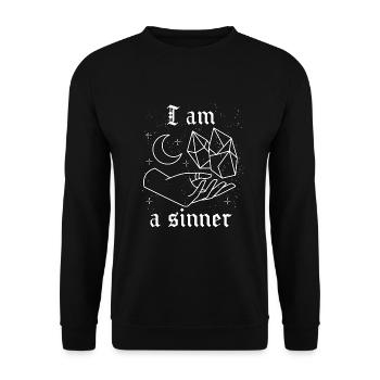 Occult Goth Gothic Punk Grunge - Unisex Sweatshirt - black - Front - Alina (178cm) & Michal (187cm)
