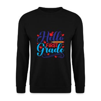 Bonjour Première année Rainbow Girls Boys Équipe d’enseignants - Sweat-shirt Unisexe - noir - Devant - Alina (178cm) & Michal (187cm)