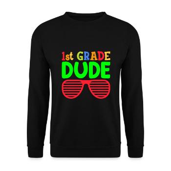 1. Klasse Dude Rainbow Girls Boys Teacher Team - Unisex Pullover - Schwarz - Vorne - Alina (178cm) & Michal (187cm)