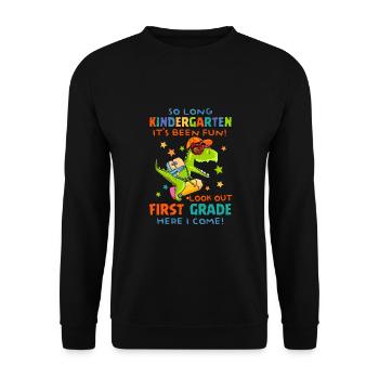 So Long Kindergarten It's Been Fun Look Out First - Unisex Sweatshirt - black - Front - Alina (178cm) & Michal (187cm)