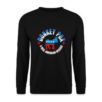 Donkey Pox The Disease Destroying America Funny - Unisex Sweatshirt - black - Front - Alina (178cm) & Michal (187cm)