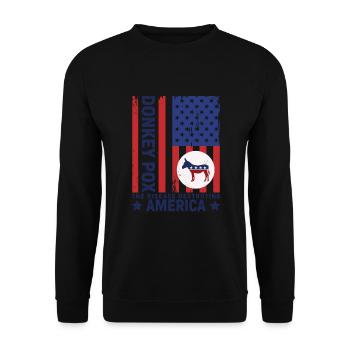 Donkey Pox The Disease Destroying America Funny - Unisex Sweatshirt - black - Front - Alina (178cm) & Michal (187cm)