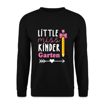 Chemise de la rentrée scolaire Little Miss Kindergarten - Sweat-shirt Unisexe - noir - Devant - Alina (178cm) & Michal (187cm)