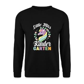 Chemise de la rentrée scolaire Little Miss Kindergarten - Sweat-shirt Unisexe - noir - Devant - Alina (178cm) & Michal (187cm)