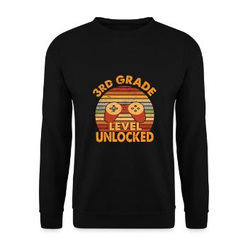 Zurück zur Schule Videospieler 3. Klasse - Unisex Pullover - Schwarz - Vorne - Alina (178cm) & Michal (187cm)