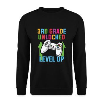 Retour à l’école Video Gamer 3e année Niveau - Sweat-shirt Unisexe - noir - Devant - Alina (178cm) & Michal (187cm)