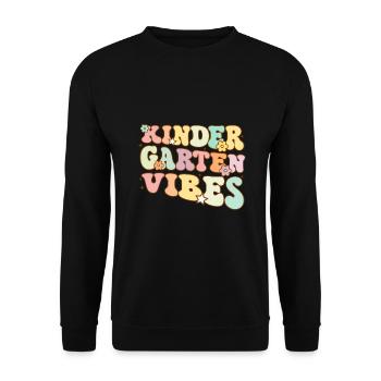 Groovy Hello Kindergarten Vibes Professeur rétro - Sweat-shirt Unisexe - noir - Devant - Alina (178cm) & Michal (187cm)
