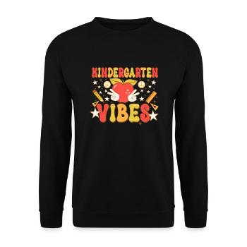 Groovy Hello Kindergarten Vibes Professeur rétro - Sweat-shirt Unisexe - noir - Devant - Alina (178cm) & Michal (187cm)