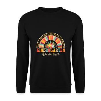 Groovy Hello Kindergarten Vibes Professeur rétro - Sweat-shirt Unisexe - noir - Devant - Alina (178cm) & Michal (187cm)