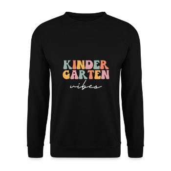 Groovy Hello Kindergarten Vibes Professeur rétro - Sweat-shirt Unisexe - noir - Devant - Alina (178cm) & Michal (187cm)