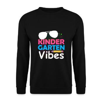 Groovy Hello Kindergarten Vibes Professeur rétro - Sweat-shirt Unisexe - noir - Devant - Alina (178cm) & Michal (187cm)
