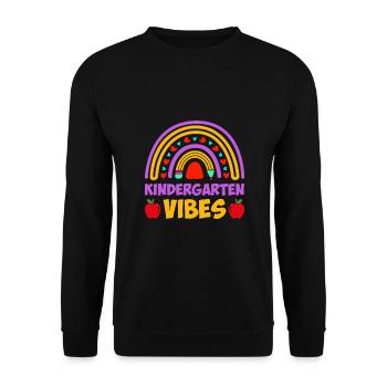 Groovy Hello Kindergarten Vibes Professeur rétro - Sweat-shirt Unisexe - noir - Devant - Alina (178cm) & Michal (187cm)