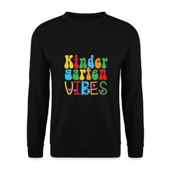 Groovy Hello Kindergarten Vibes Professeur rétro - Sweat-shirt Unisexe - noir - Devant - Alina (178cm) & Michal (187cm)