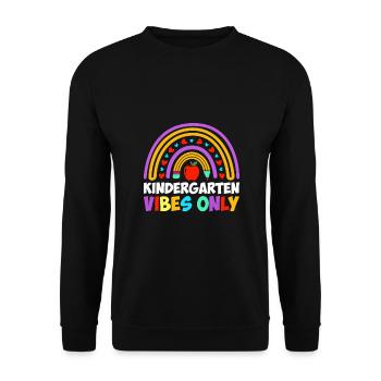 Groovy Hello Kindergarten Vibes Professeur rétro - Sweat-shirt Unisexe - noir - Devant - Alina (178cm) & Michal (187cm)