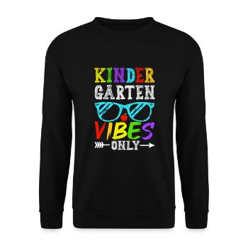 Groovy Hello Kindergarten Vibes Professeur rétro - Sweat-shirt Unisexe - noir - Devant - Alina (178cm) & Michal (187cm)