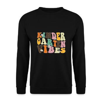 Groovy Hello Kindergarten Vibes Professeur rétro - Sweat-shirt Unisexe - noir - Devant - Alina (178cm) & Michal (187cm)