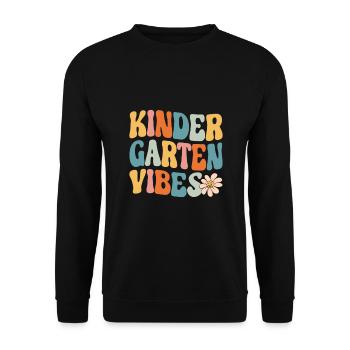 Groovy Hello Kindergarten Vibes Professeur rétro - Sweat-shirt Unisexe - noir - Devant - Alina (178cm) & Michal (187cm)