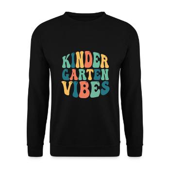 Groovy Hello Kindergarten Vibes Professeur rétro - Sweat-shirt Unisexe - noir - Devant - Alina (178cm) & Michal (187cm)
