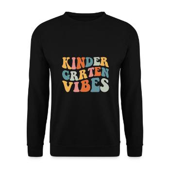 Groovy Hello Kindergarten Vibes Professeur rétro - Sweat-shirt Unisexe - noir - Devant - Alina (178cm) & Michal (187cm)