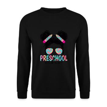 Preschool Vibes Cute Retro Back to School, Boys, - Unisex Sweatshirt - black - Front - Alina (178cm) & Michal (187cm)