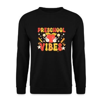 Preschool Vibes Cute Retro Back to School, Boys, - Unisex Sweatshirt - black - Front - Alina (178cm) & Michal (187cm)